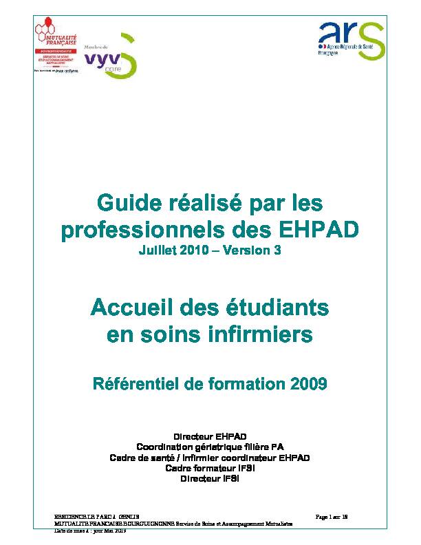 [PDF] Guide réalisé par les professionnels des EHPAD  - IFSI DIJON