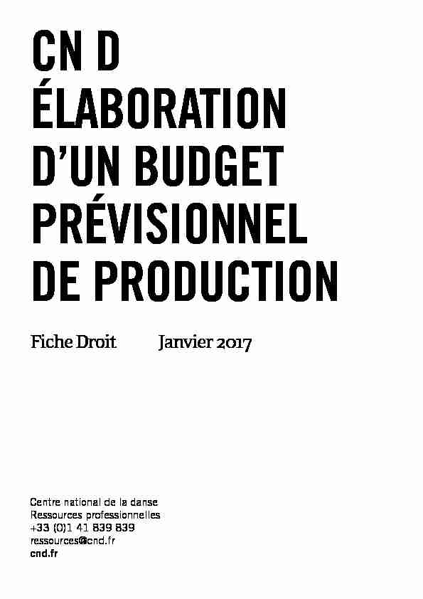 [PDF] Élaboration dun budget prévisionnel de production
