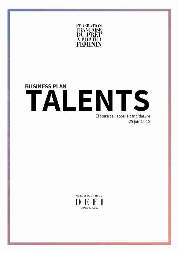 talents - business plan