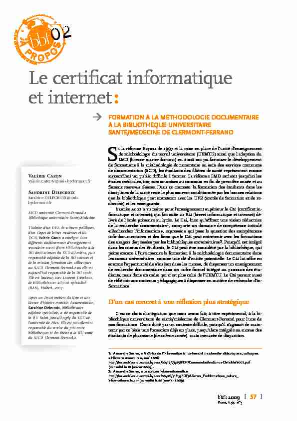 [PDF] Le certificat informatique et internet : - Enssib