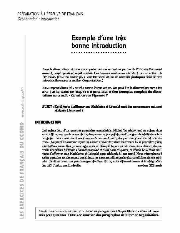 [PDF] Exemple dune très bonne introduction - CCDMD