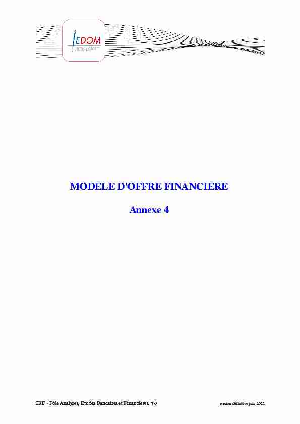 [PDF] MODELE DOFFRE FINANCIERE Annexe 4 - IEDOM