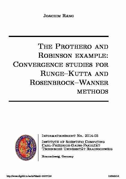 The Prothero and Robinson example: Convergence studies for