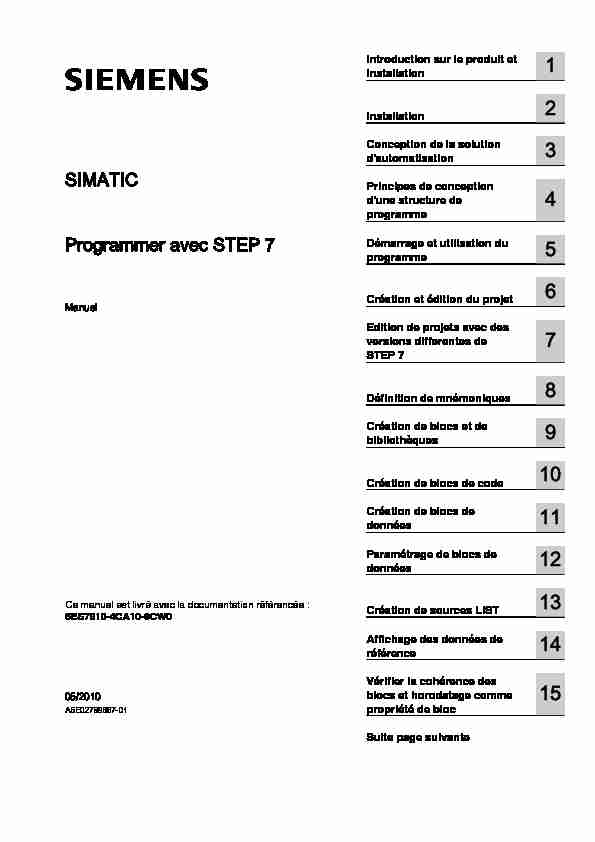 Programmer avec STEP 7
