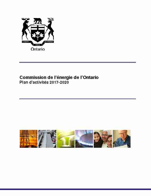 [PDF] Plan dactivités 2017-2020 - Ontario Energy Board