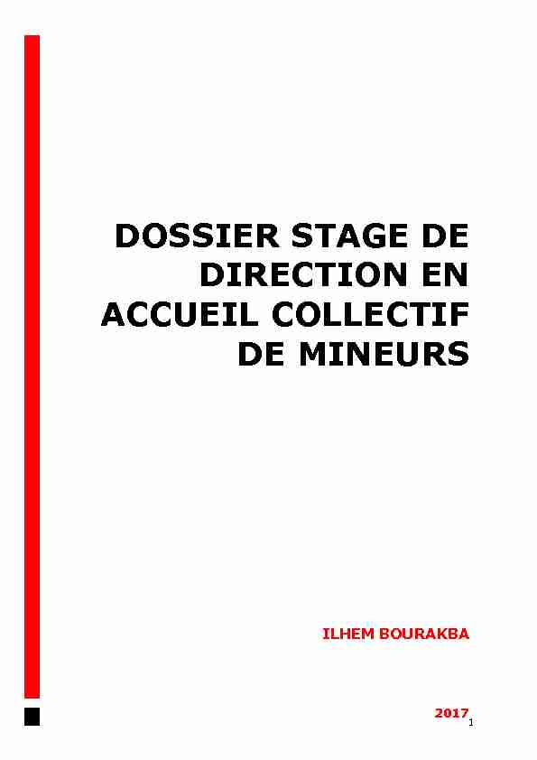 [PDF] DOSSIER STAGE DE DIRECTION EN ACCUEIL COLLECTIF DE