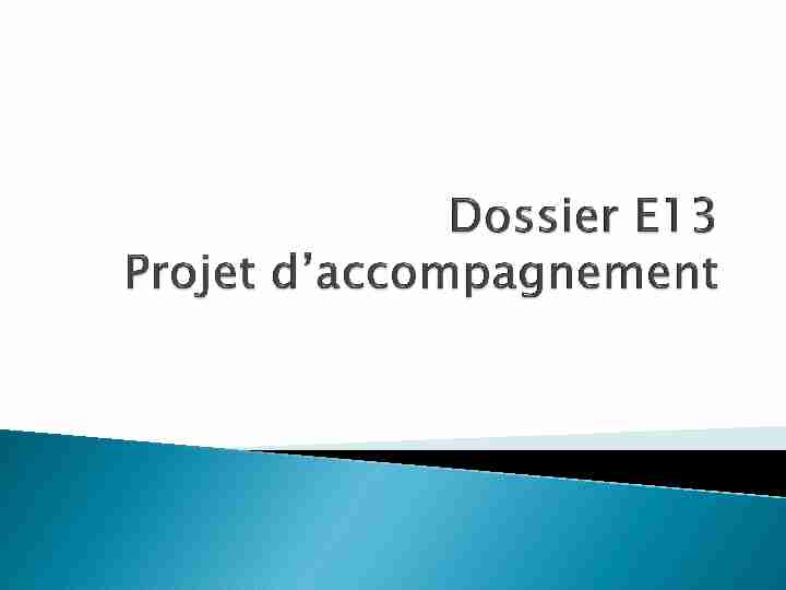 Dossier E13 Projet daccompagnement