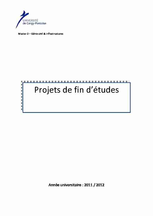 [PDF] Projets de fin détudes - Département de génie civil