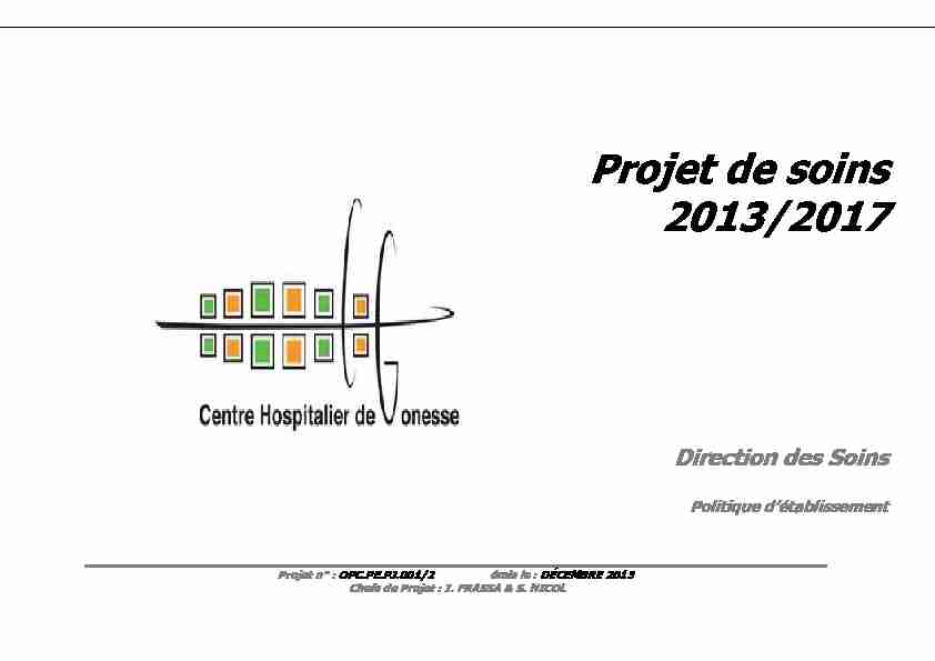 Projet de soins 2013-2017 finalisé