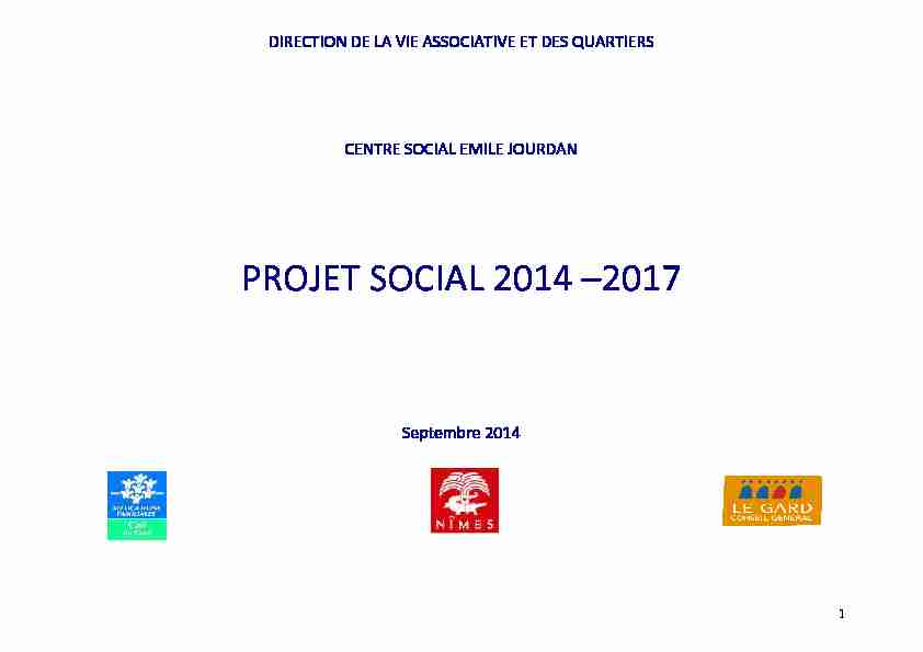 Projet Social Emile Jourdan 2014 2017