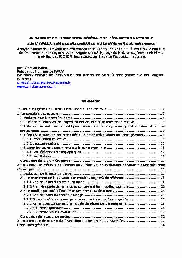[PDF] UN RAPPORT DE LINSPECTION GÉNÉRALE DE LÉDUCATION