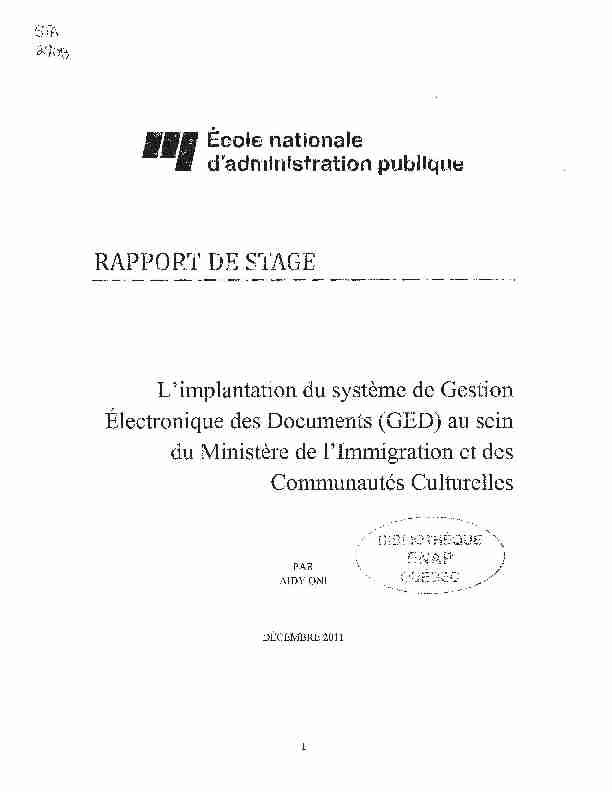 [PDF] RAPPORT DE STAGE