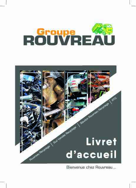 LIVRET DACCUEIL - Groupe Rouvreau