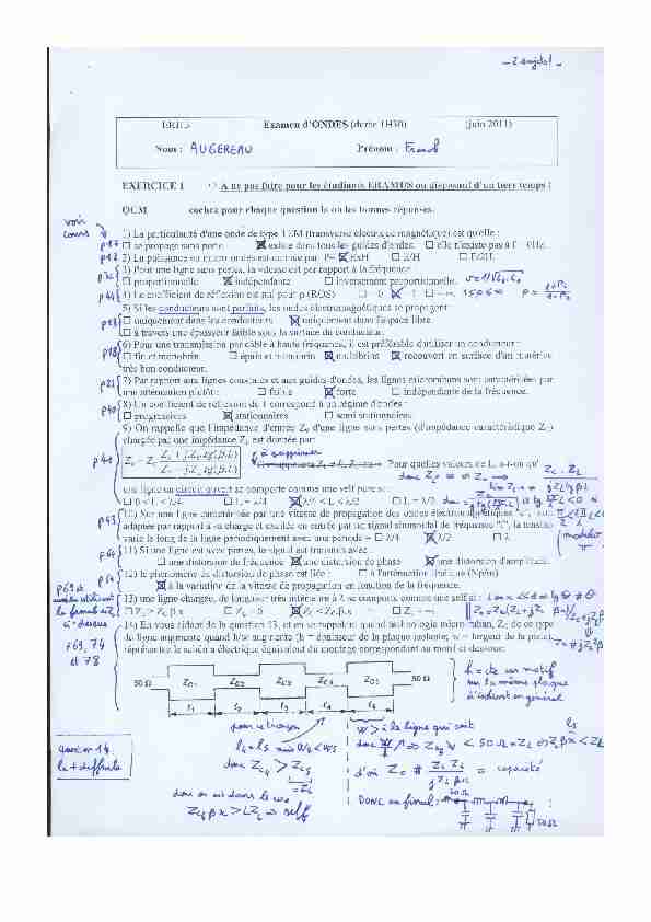 [PDF] correction examONDES juin 2011 - Cours Polytech ERII