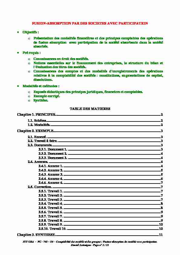 [PDF] FUSION-ABSORPTION PAR DES SOCIETES AVEC  - IUTenligne