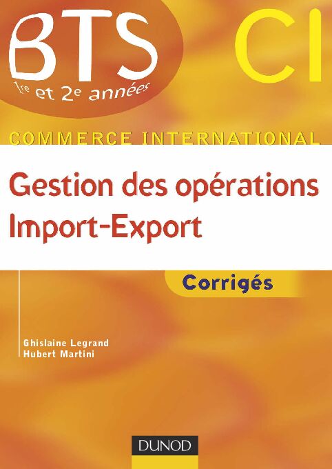 Gestion des opérations import export - Corrigés