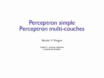 [PDF] Perceptron simple Perceptron multi-couches - LaBRI