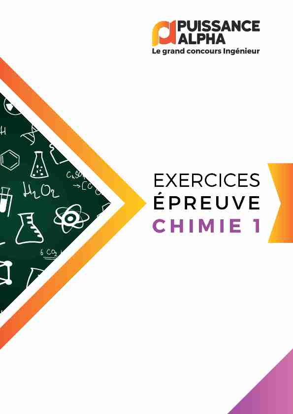EXERCICES ÉPREUVE CHIMIE 1