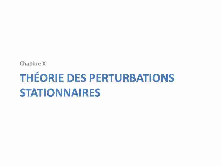 [PDF] Théorie des perturbations stationnaires