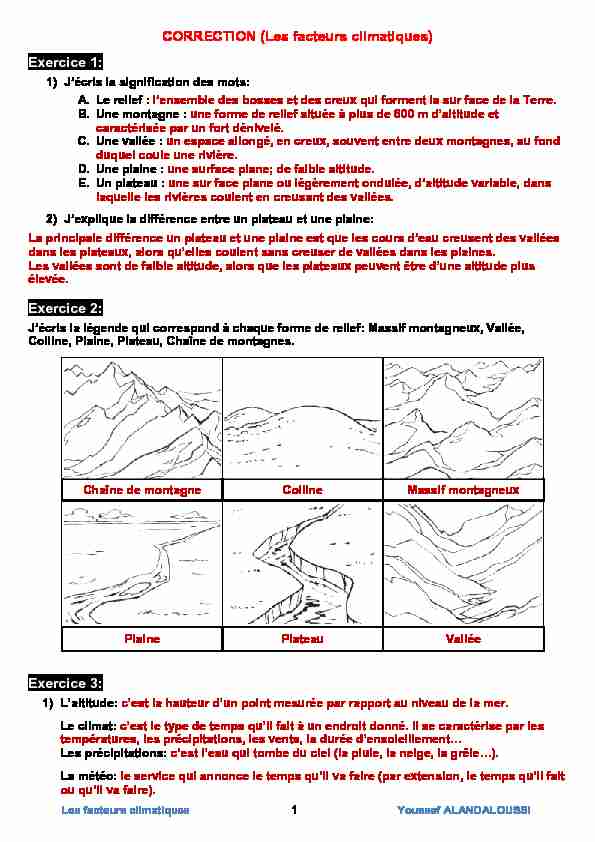 [PDF] CORRECTION (Les facteurs climatiques) Exercice 1: Exercice 2