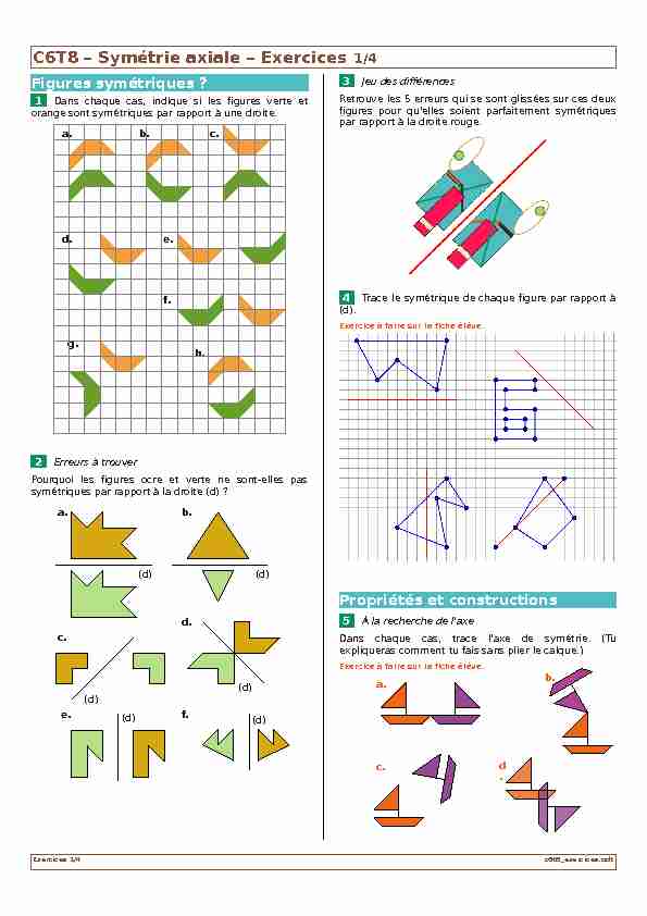 [PDF] C6T8 – Symétrie axiale – Exercices 1/4 - Free