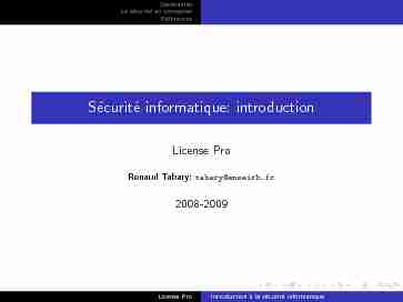 Sécurité informatique: introduction