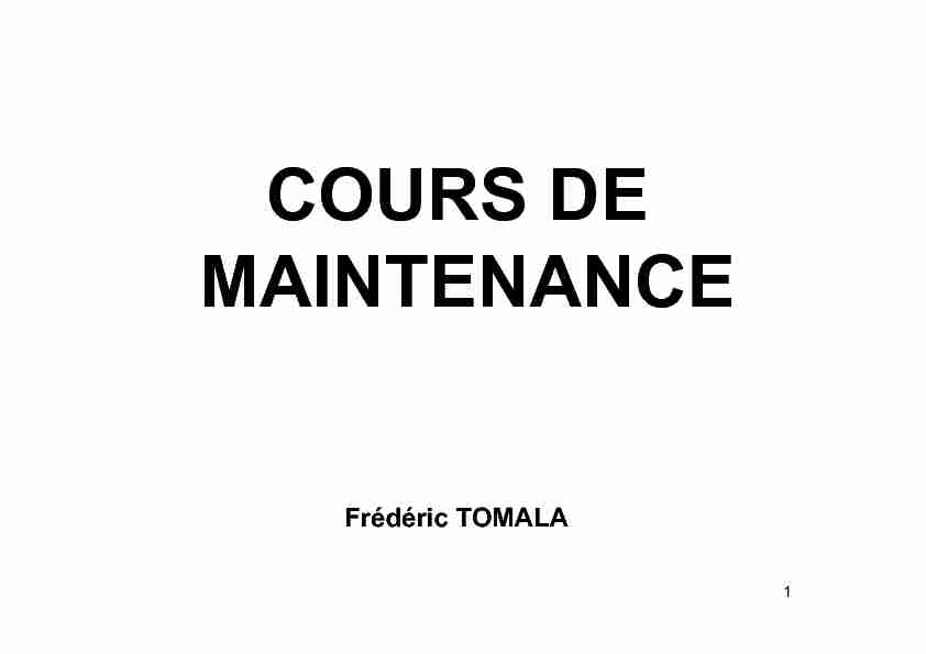 [PDF] COURS DE MAINTENANCE