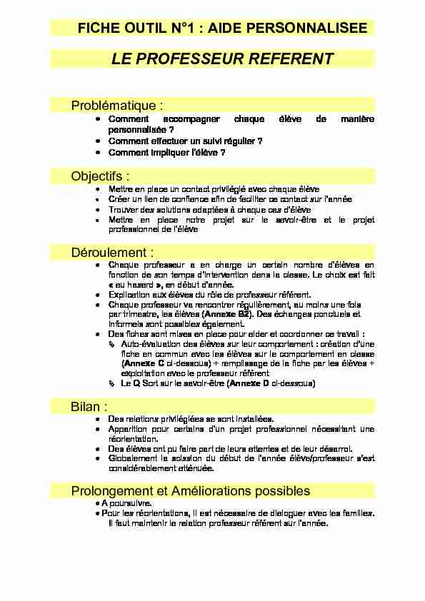 [PDF] FICHE OUTIL AIDE PERSONNALISEE