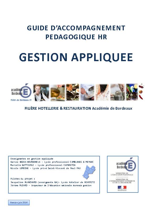 GESTION APPLIQUEE