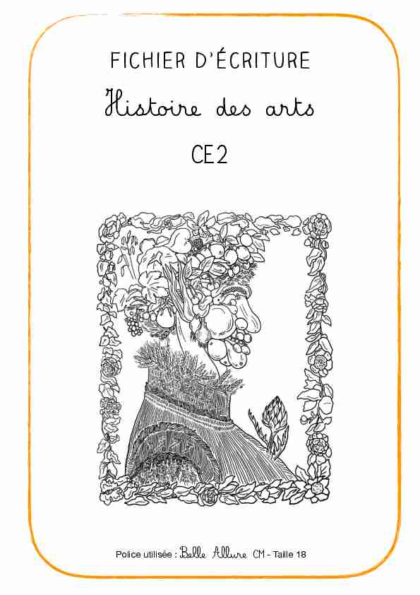 Fichier décriture Histoire des arts CE2 - Majuscule