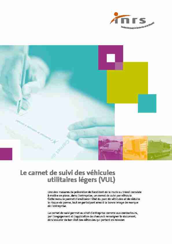 [PDF] Le carnet de suivi des véhicules utilitaires légers (VUL) -  CNRACL
