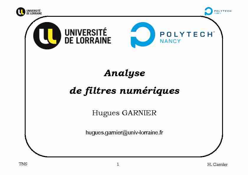 [PDF] Analyse de filtres numériques