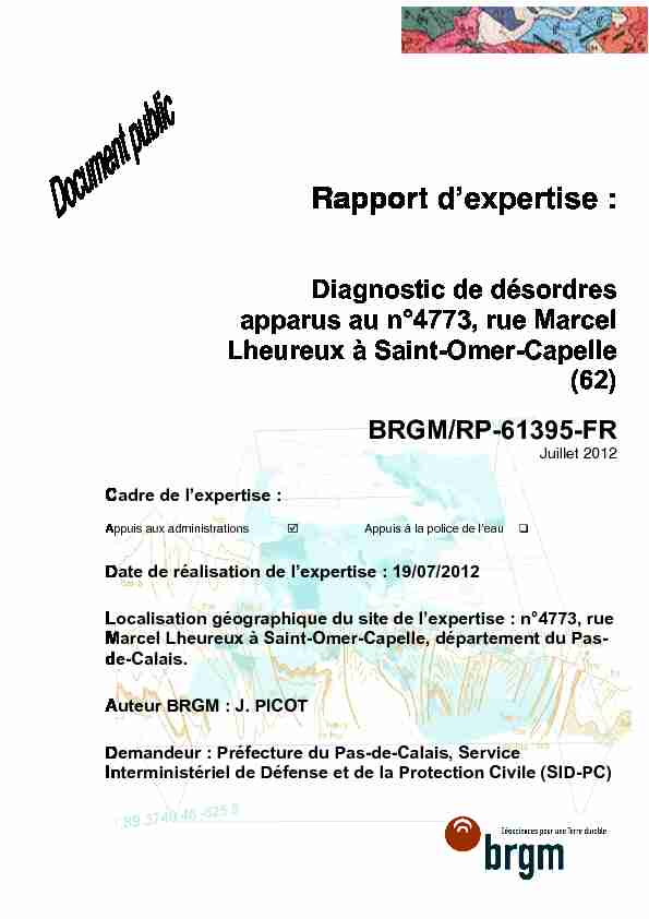 [PDF] rapport dexpertise - InfoTerre - BRGM