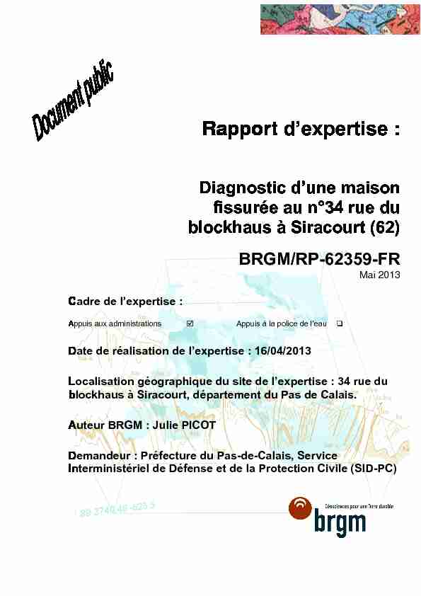 [PDF] rapport dexpertise - InfoTerre - BRGM