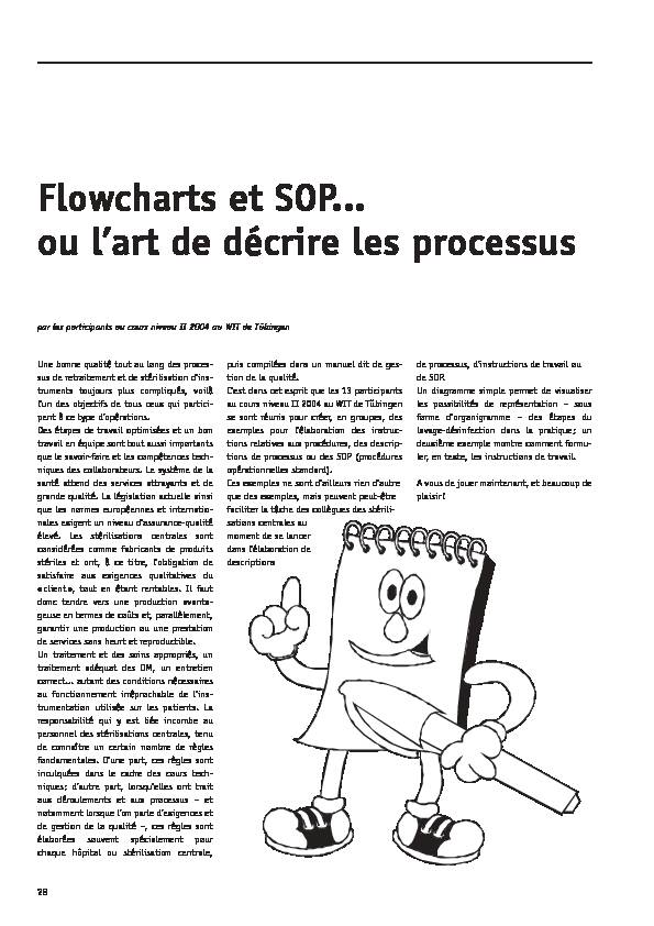 Flowcharts et SOP ou lart de décrire les processus