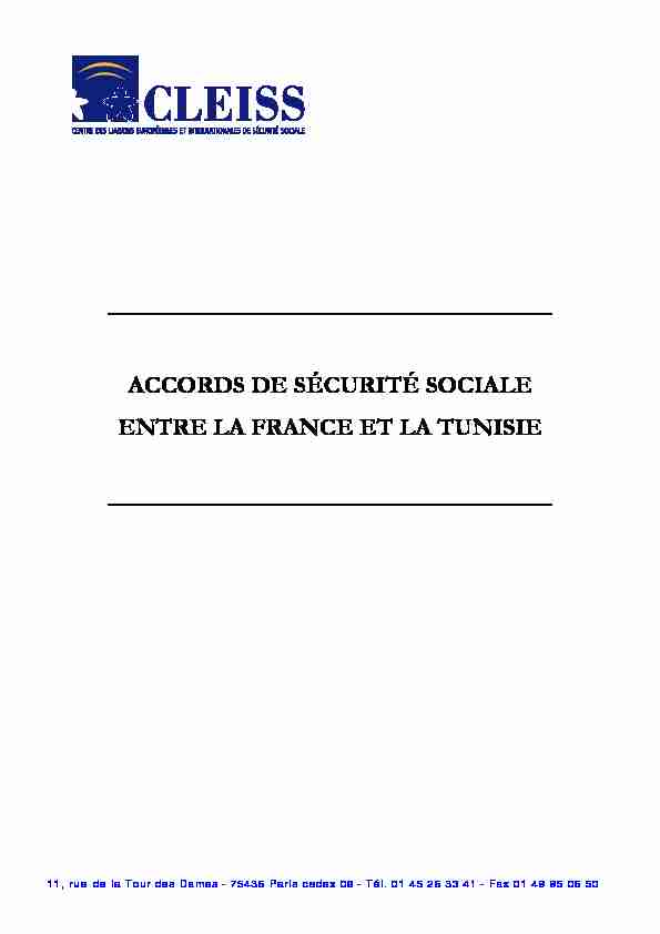 Accord de Sécurité Sociale entre la France et la Tunisie