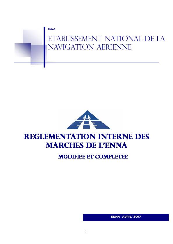 [PDF] REGLEMENTATION INTERNE DES MARCHES DE L  - ennadz