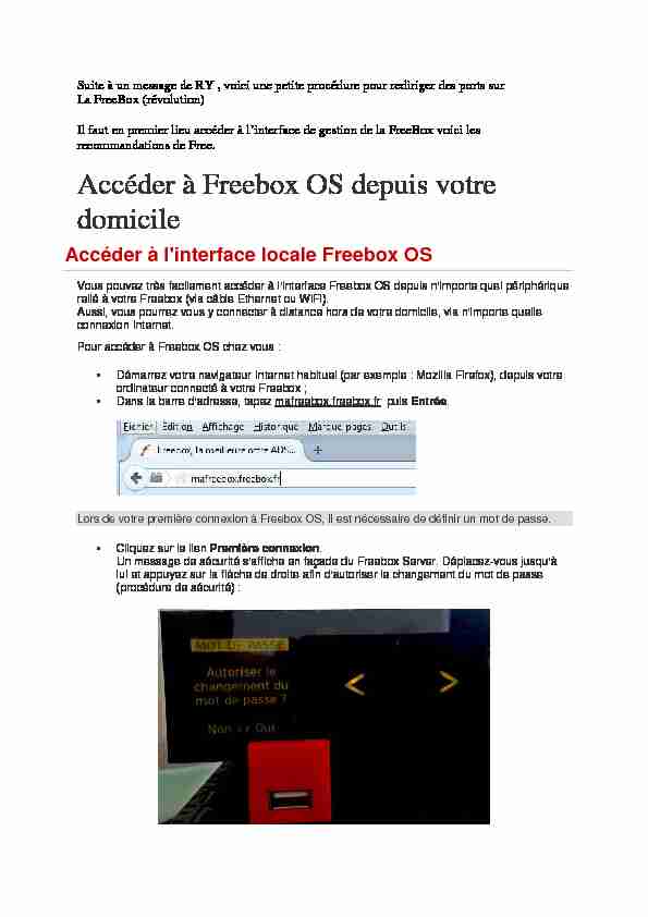 [PDF] Redirection de ports Freebox - JPAir