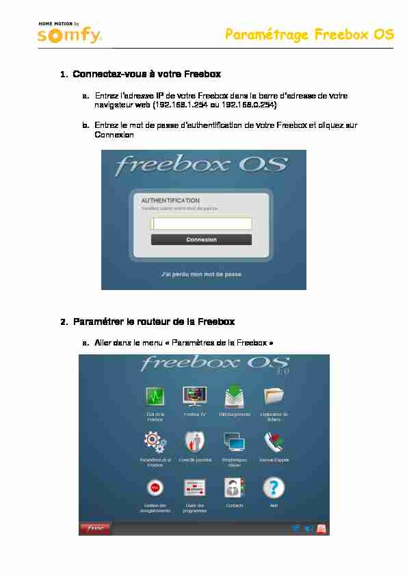 Paramétrage Freebox OS