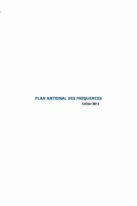 [PDF] PLAN NATIONAL DES FREQUENCES - Agence Nationale de