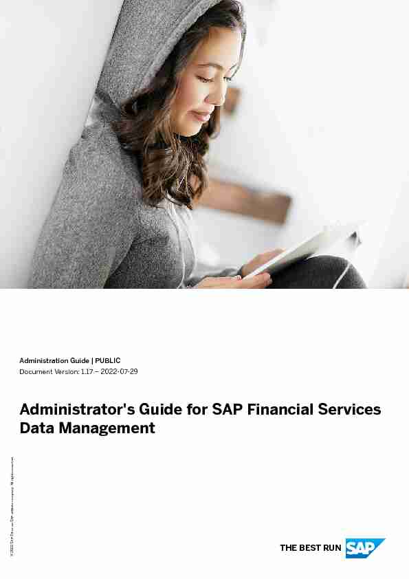 Administrator's Guide for SAP Financial Services Data Management
