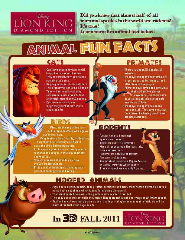 [PDF] Animal fun facts