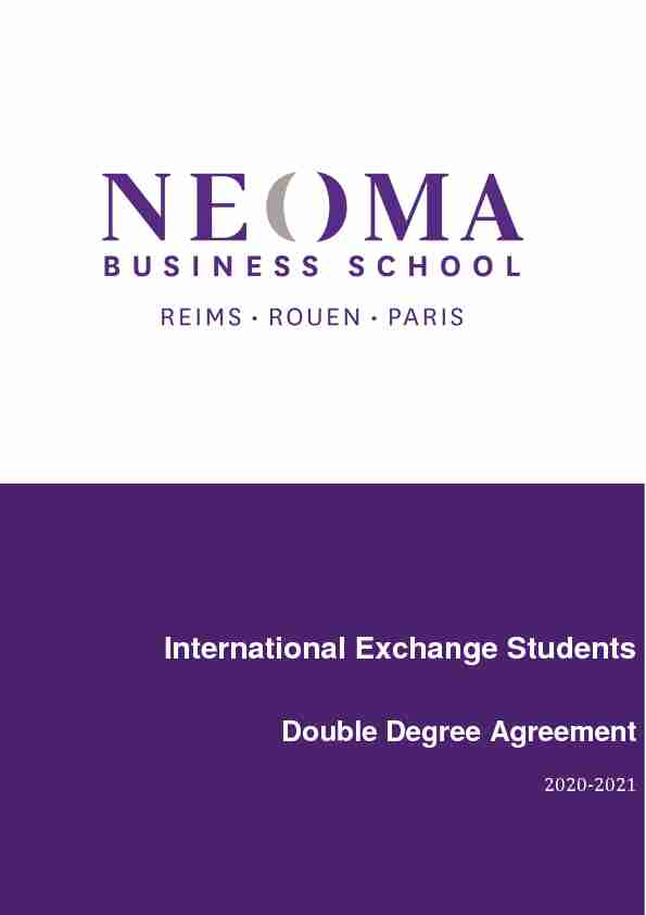 International Exchange Students - NEOMA