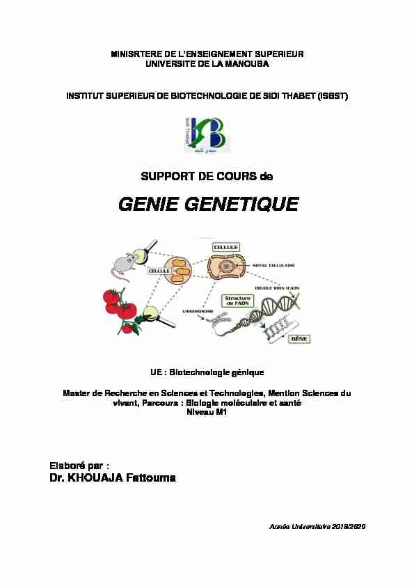 [PDF] GENIE GENETIQUE - ISBST