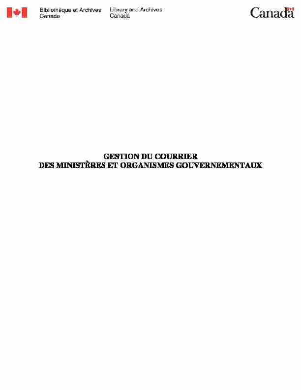 [PDF] Gestion du courrier des ministères et organismes gouvernementaux