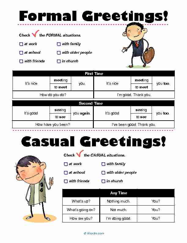 Formal Greetings! - My English Images