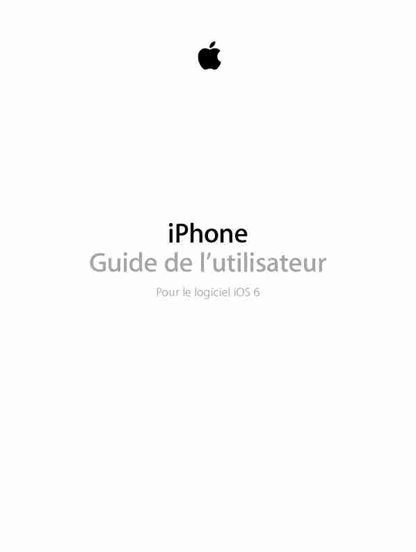 iPhone Guide de lutilisateur