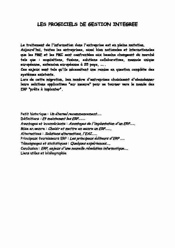 [PDF] LES PROGICIELS DE GESTION INTEGREE - creaticeac-versaillesfr