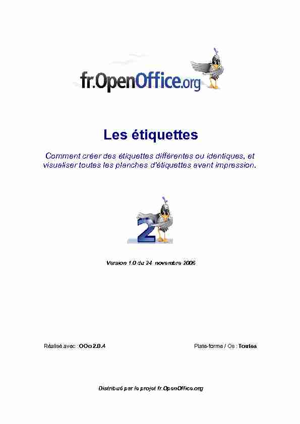 Les étiquettes - Apache OpenOffice