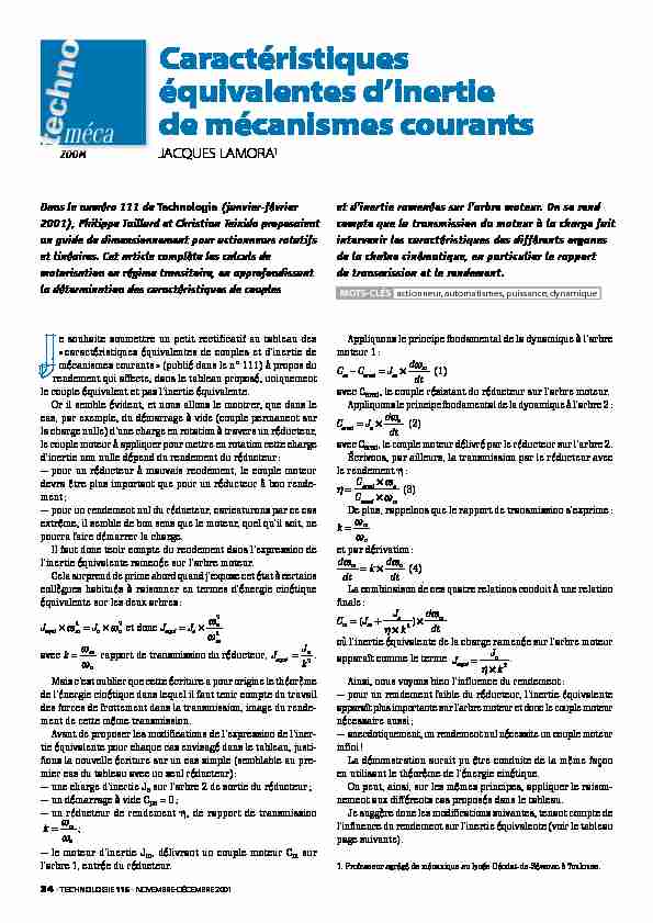 [PDF] Caractéristiques équivalentes dinertie de mécanismes courants